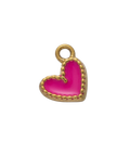 Coeur Rose Fuschia Charm