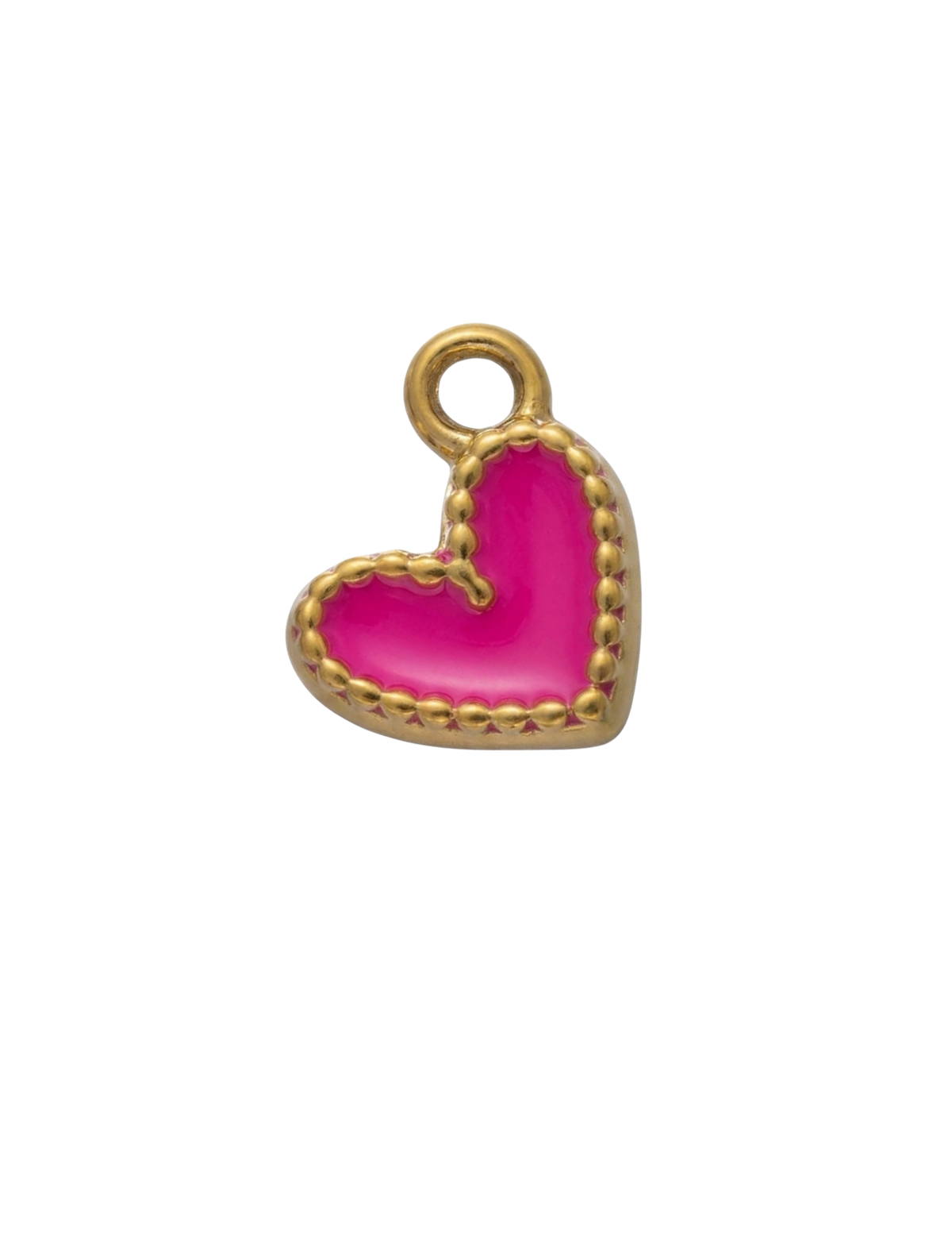 Coeur Rose Fuschia Charm