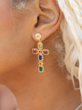 Querida - Boucles Pendantes Croix Boucle d'oreille