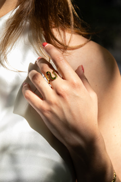 Amalfi - Bague Vague Doré Bague