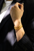 Azur - Jonc Double Rang Doré Bracelet