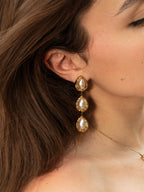 Perla - Boucles Pendante Perles Doré Boucle d'oreille