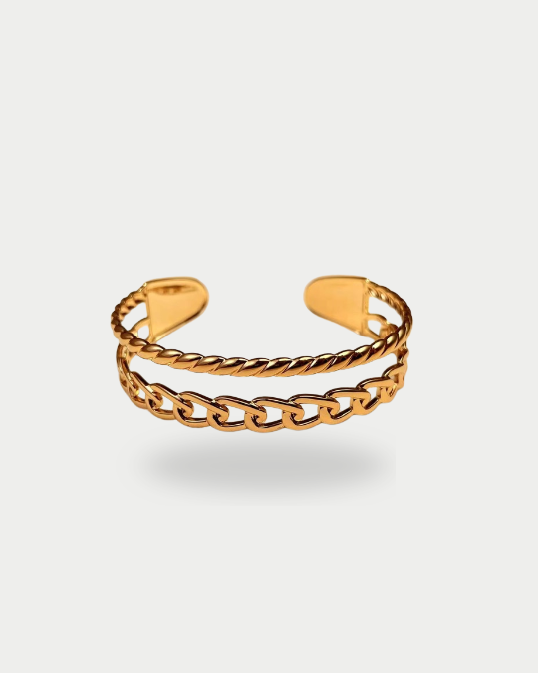 Azur - Jonc Double Rang Doré Bracelet