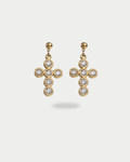 Cruz - Boucles Croix Doré à Strass Boucle d'oreille