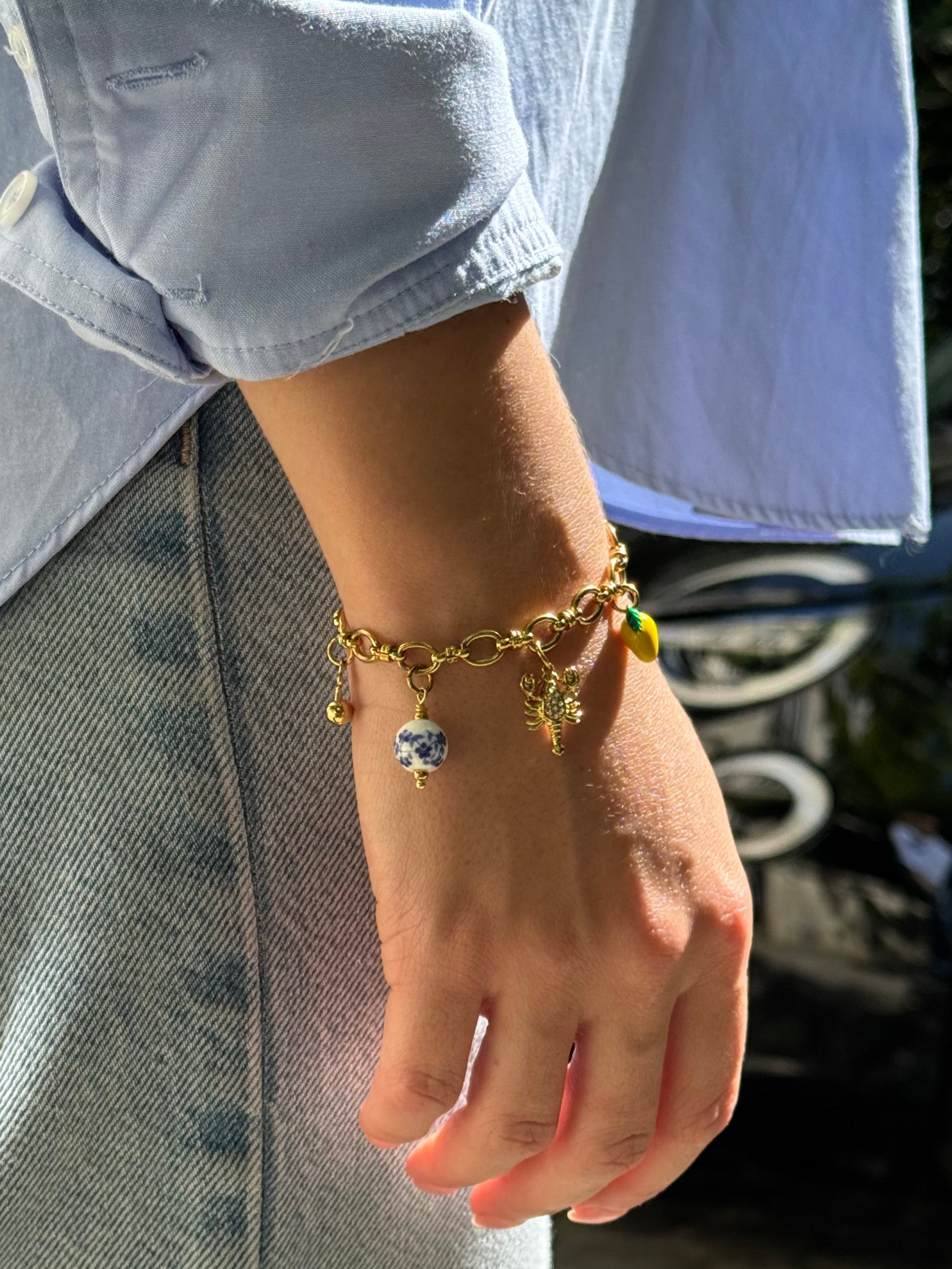 Bracelet Charms Personnalisable Doré Bracelet