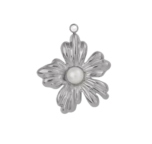 Fleur Perle Blanche Charm