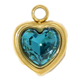 Coeur Strass Bleu Turquoise Charm