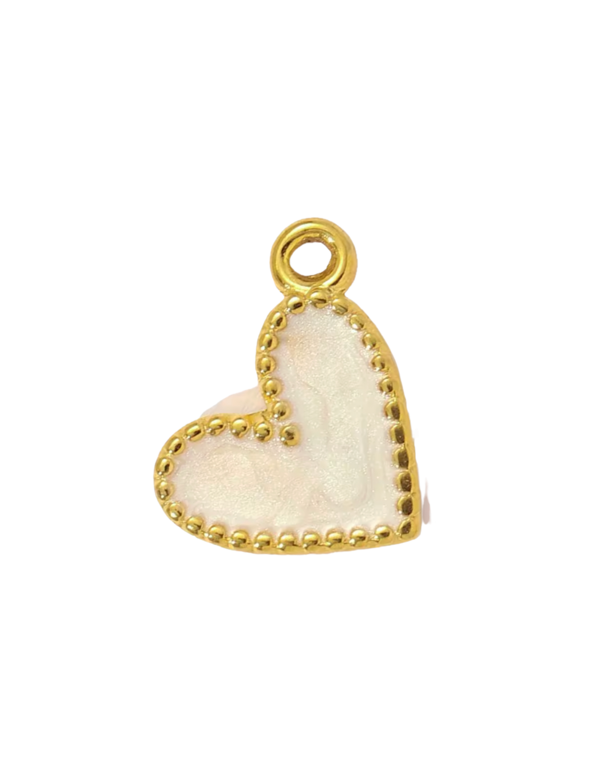 Coeur Blanc Nacre Charm