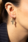 Cruz - Boucles Croix Doré à Strass Boucle d'oreille