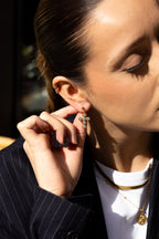 Cruz - Boucles Croix Doré à Strass Boucle d'oreille