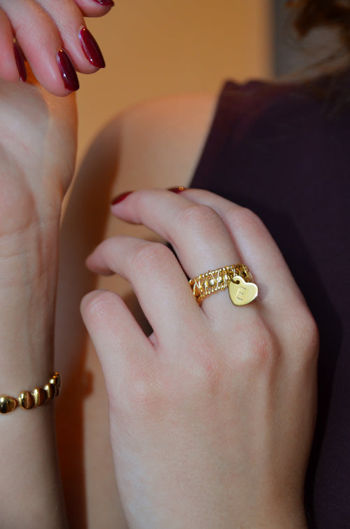Amour - Bague Doré Personnalisable Bague