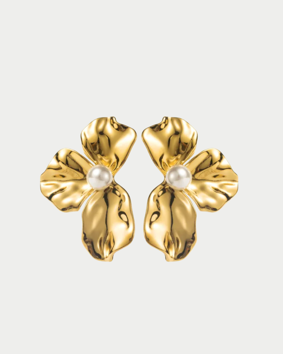 Marbella - Boucles Demi-Fleur Perlé Boucle d'oreille