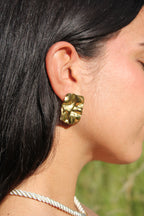 Fuego - Boucles Martelées Dorées Boucle d'oreille