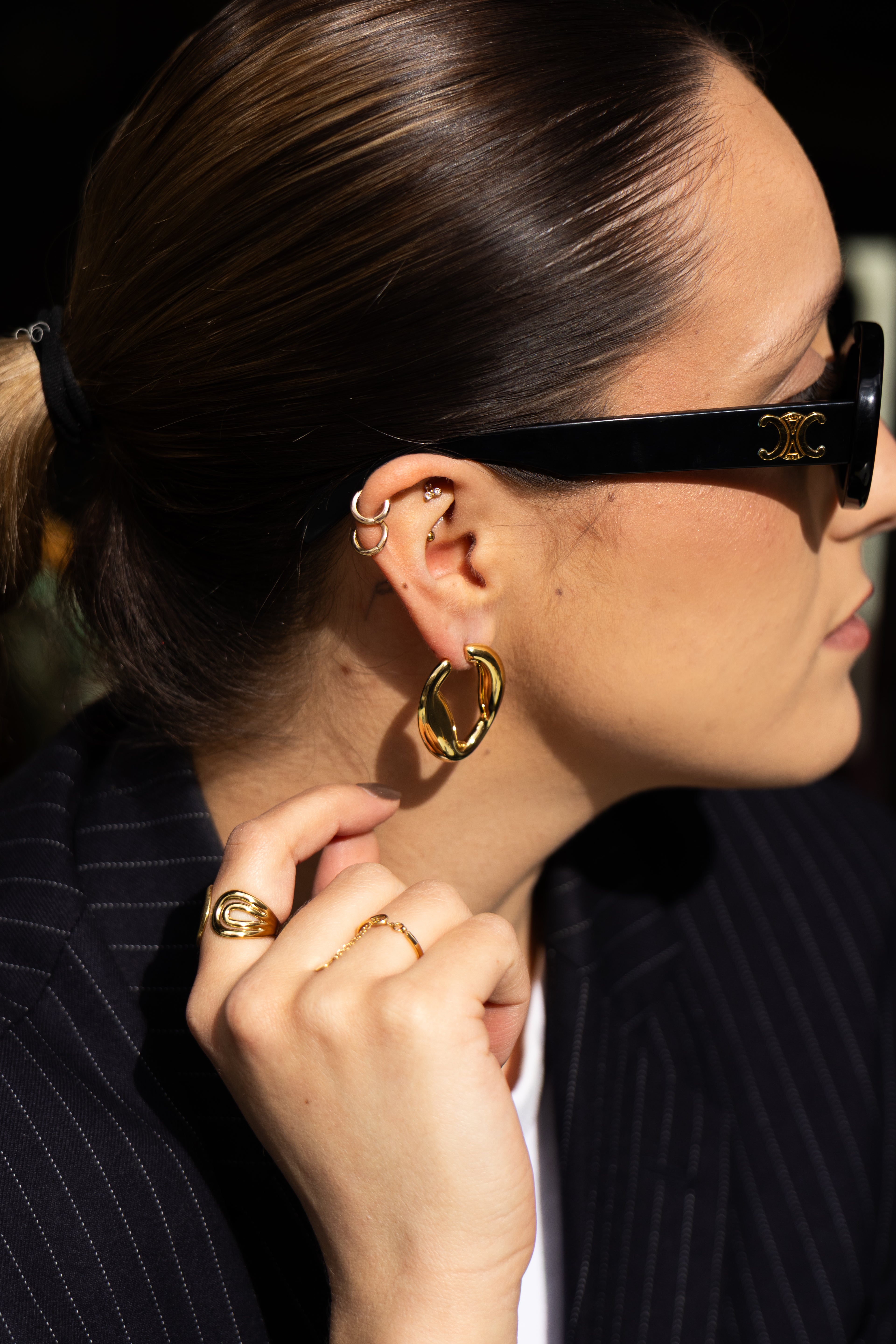 Golden - Boucles Doré Boucle d'oreille