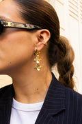 Floria - Boucles Pendante Fleur Doré Boucle d'oreille