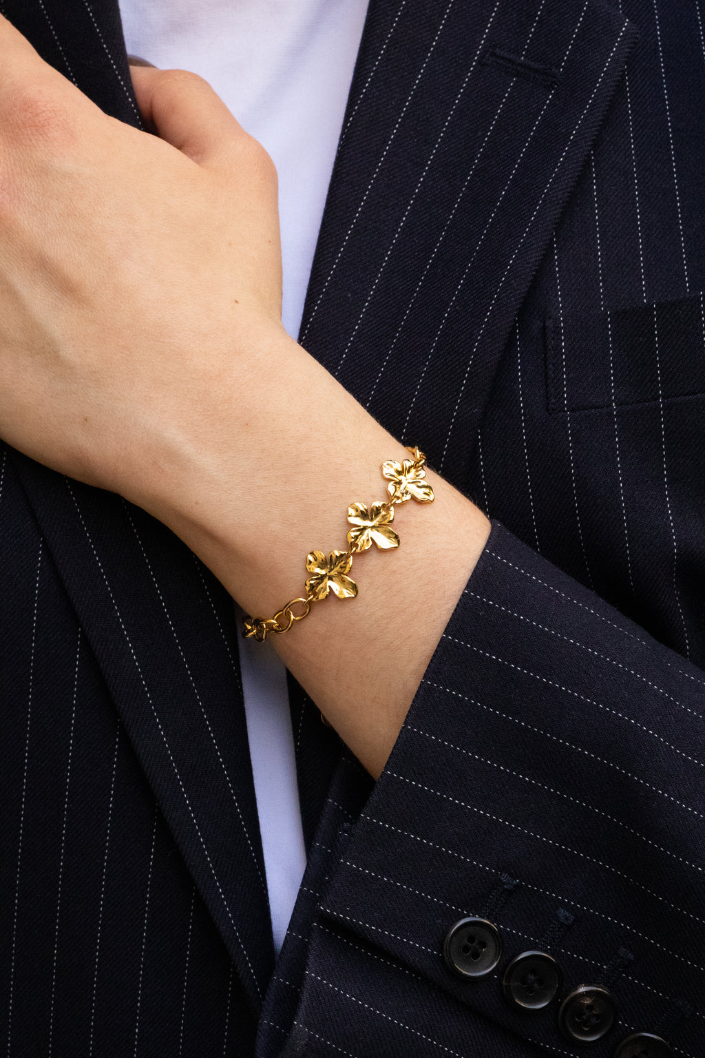 Lilia - Bracelet Fleur Doré ou Argenté Bracelet