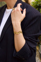 Rose - Jonc Fleur Doré ou Argenté Bracelet