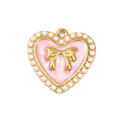 Coeur Perle Rose Ruban 