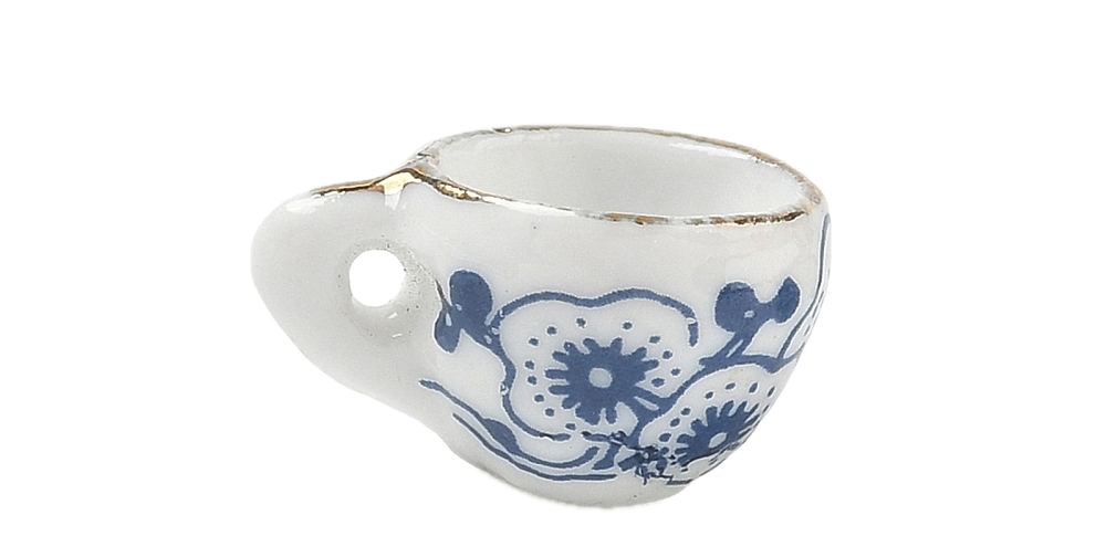 Tasse Bleu Blanc Porcelaine Charm