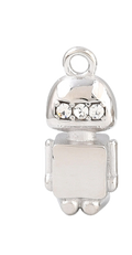 Robot Strass Argenté Charm