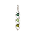 Tige Vert Strass Argenté Charm