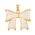 Ruban Noeud Blanc Nacre Doré Charm