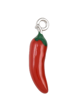 Piment Rouge Vert Argenté Charm