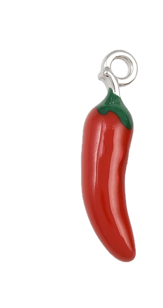 Piment Rouge Vert Argenté Charm