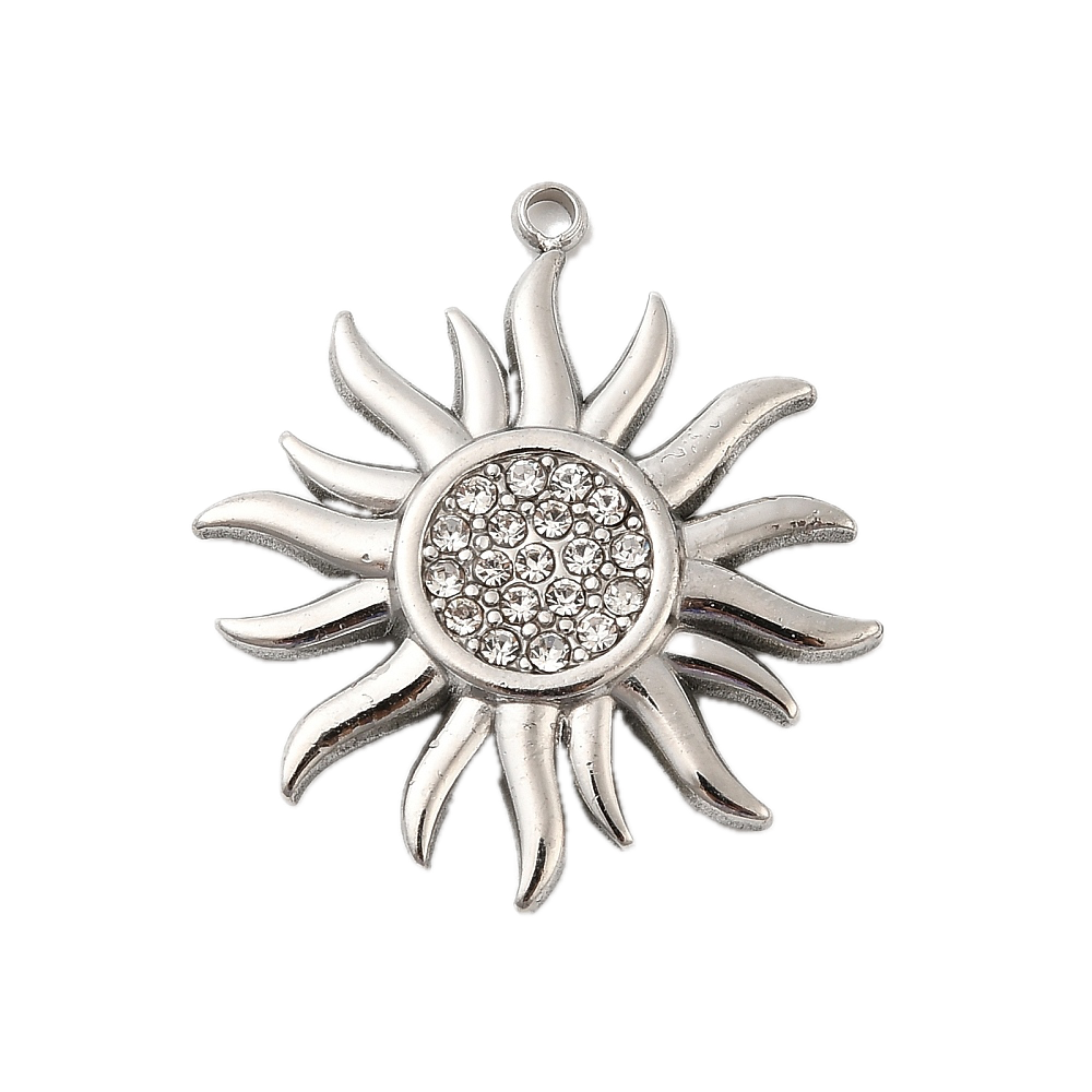 Soleil Strass Argenté Charm