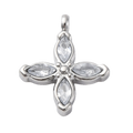Fleur Etoile Strass Blanc Argenté Charm