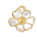 Fleur Blanc Nacre Doré Charm