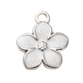 Fleur Blanche Nacré Argenté Charm