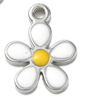Fleur Marguerite Blanche Argenté Charm