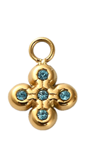 Fleur Strass Bleu Doré Charm