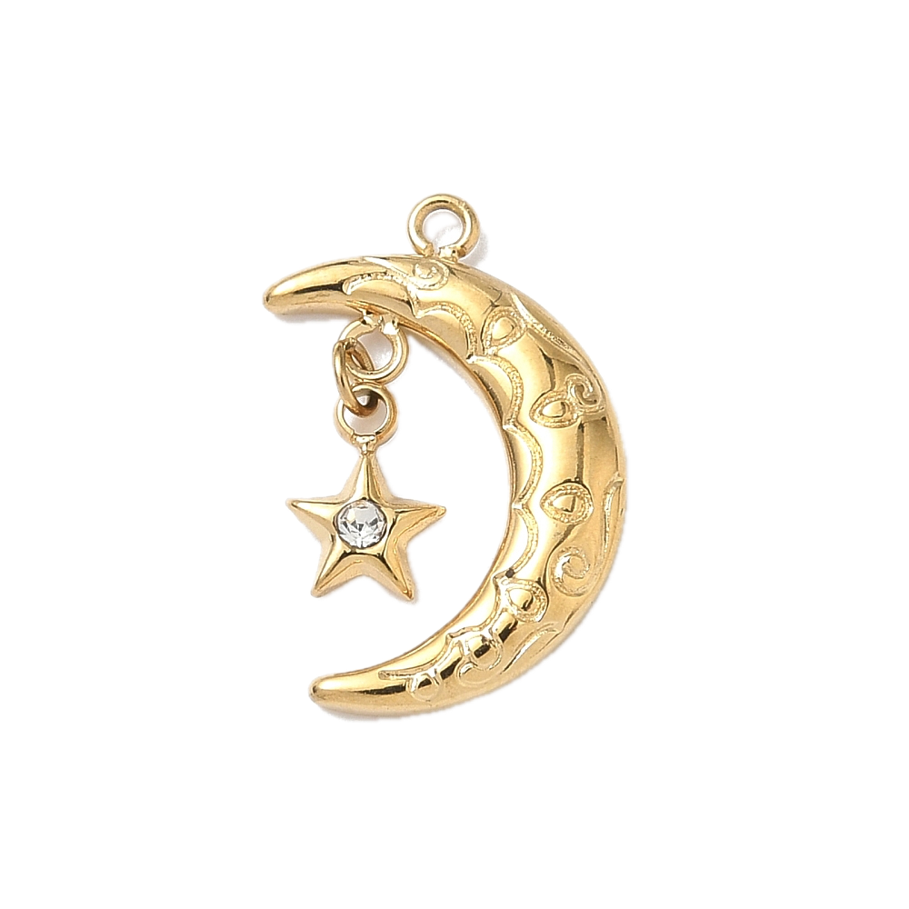 Lune Chaîne Etoile Doré 