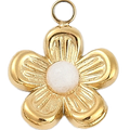 Fleur Perle Nacré Doré Charm