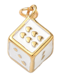 Dé Blanc Doré Charm