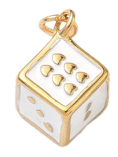 Dé Blanc Doré Charm