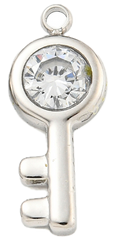 Clé Strass Argenté Charm