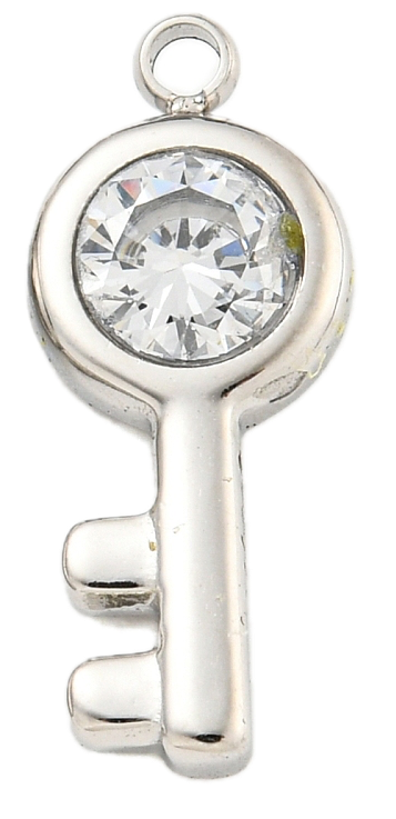 Clé Strass Argenté Charm