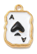 Carte As Noir Blanc Doré Charm