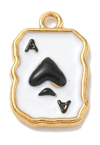 Carte As Noir Blanc Doré Charm