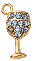 Verre de Vin Strass Bleu Clair Charm