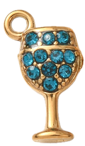 Verre de Vin Strass Bleu Charm