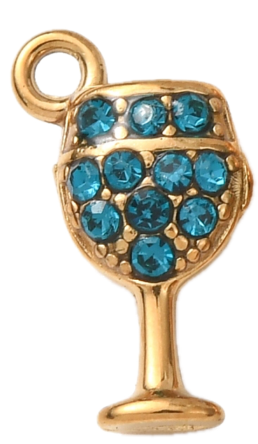 Verre de Vin Strass Bleu Charm