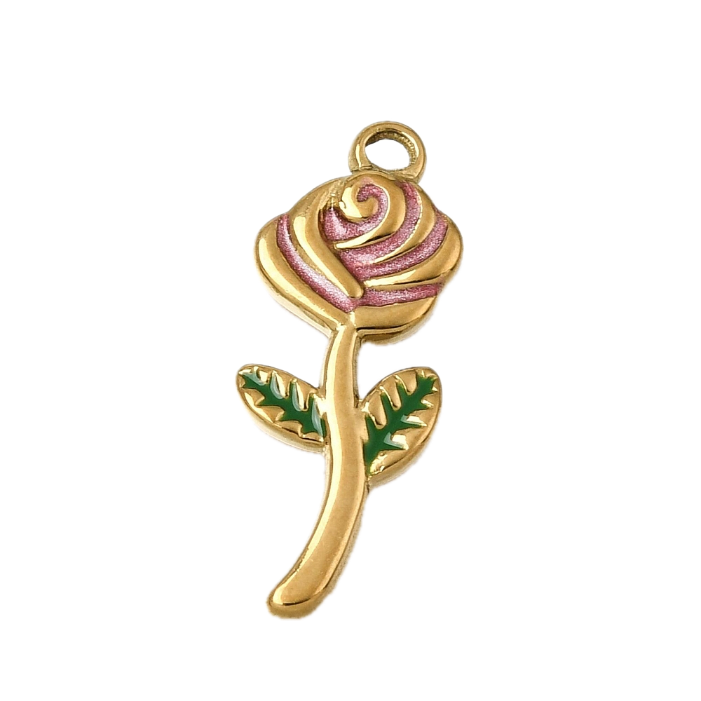 Rose Coloré Doré Charm
