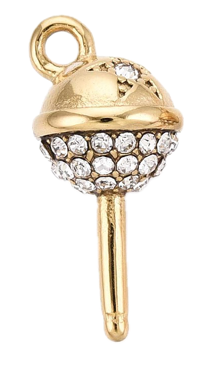 Sucette Strass Doré Charm