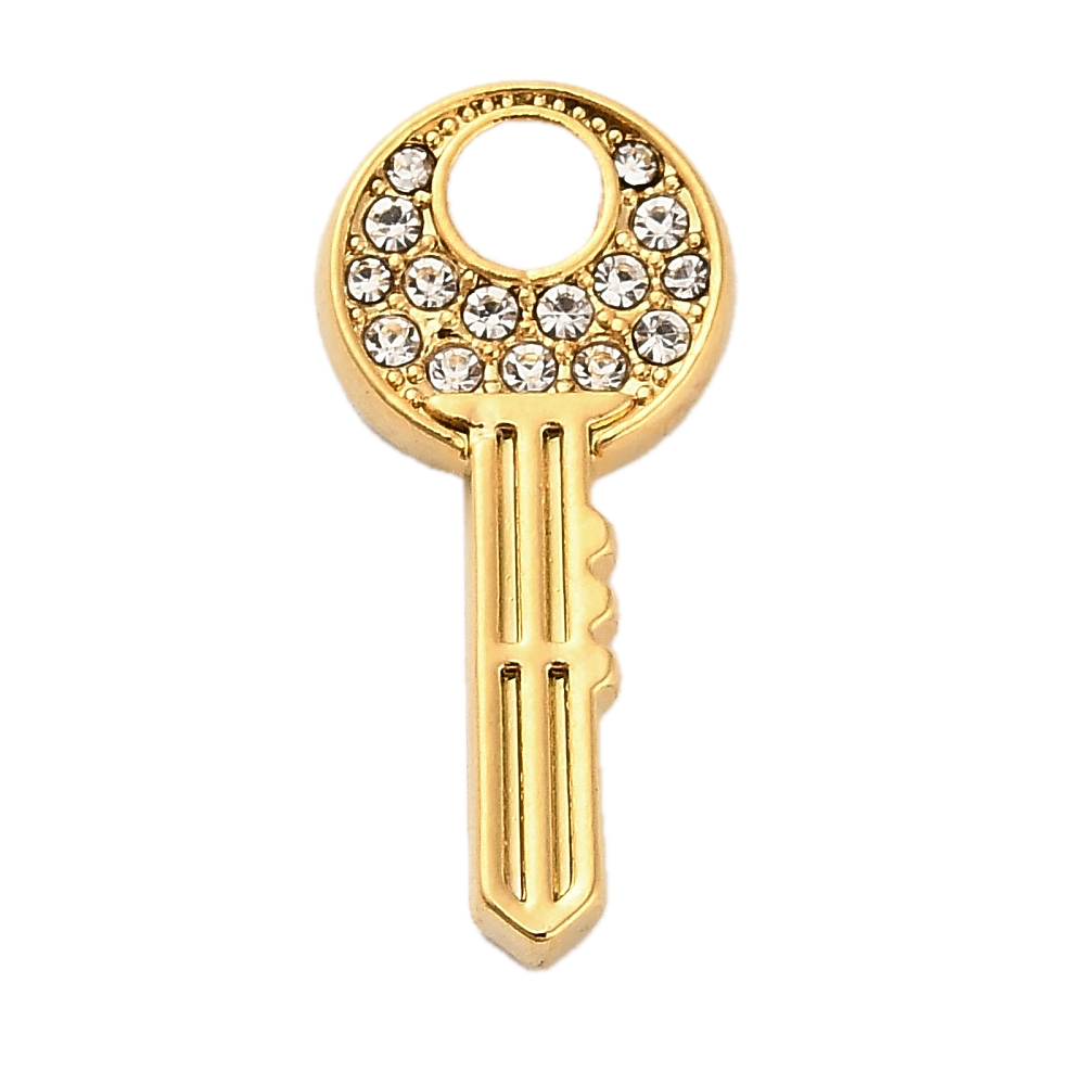 Clé Strass Doré Charm