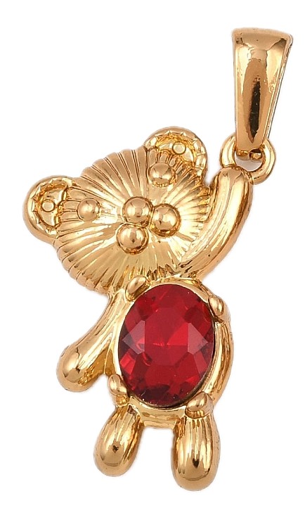 Ours Peluche Strass Rouge Doré Charm