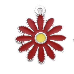 Fleur Marguerite Rouge Charm